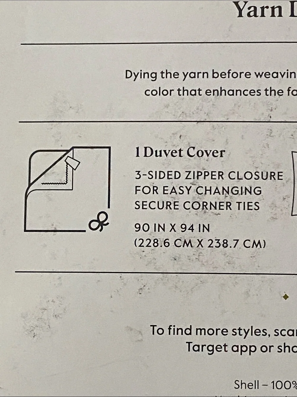 Duvet Cover 3pc set~Threshold Yarn-Dyed 100% Cotton (Size: Full/Queen)